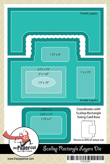 Scallop Rectangle LAYERING Die Set<br>Includes both Shape and Card Panel Layers
